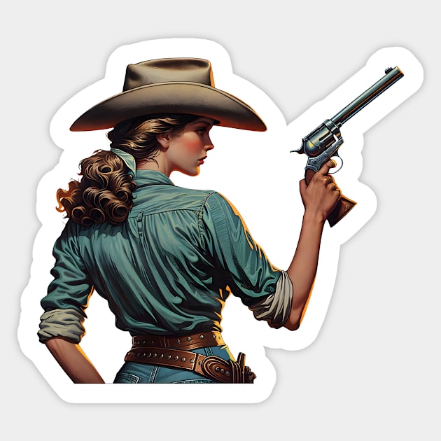 Cowgirl Sticker by Rawlifegraphic